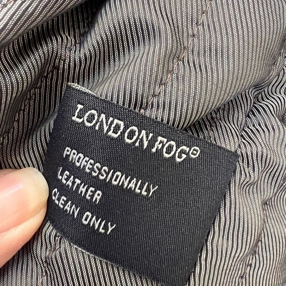 London Fog Black Leather Jacket Men’s S - Picture 4 of 10